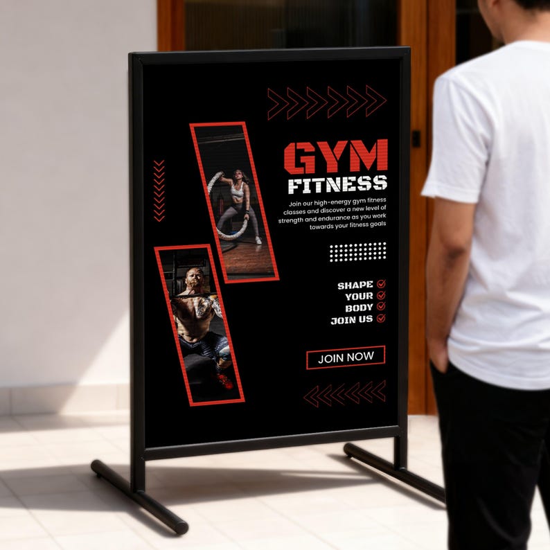 T-Frame Sign & Custom Print Corflute Insert, Poster Footpath Sign, Real Estate, Outdoor Sidewalk Advertising Board, Cafe, Business Signage