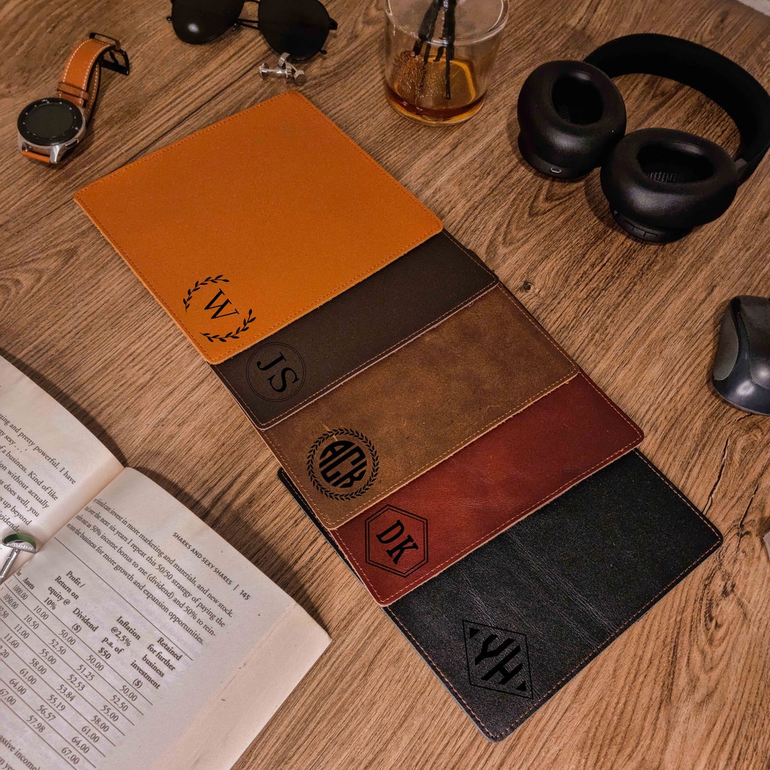 Personalized Genuine Leather Mouse Pad/ Mat Monogram Custom Etsy