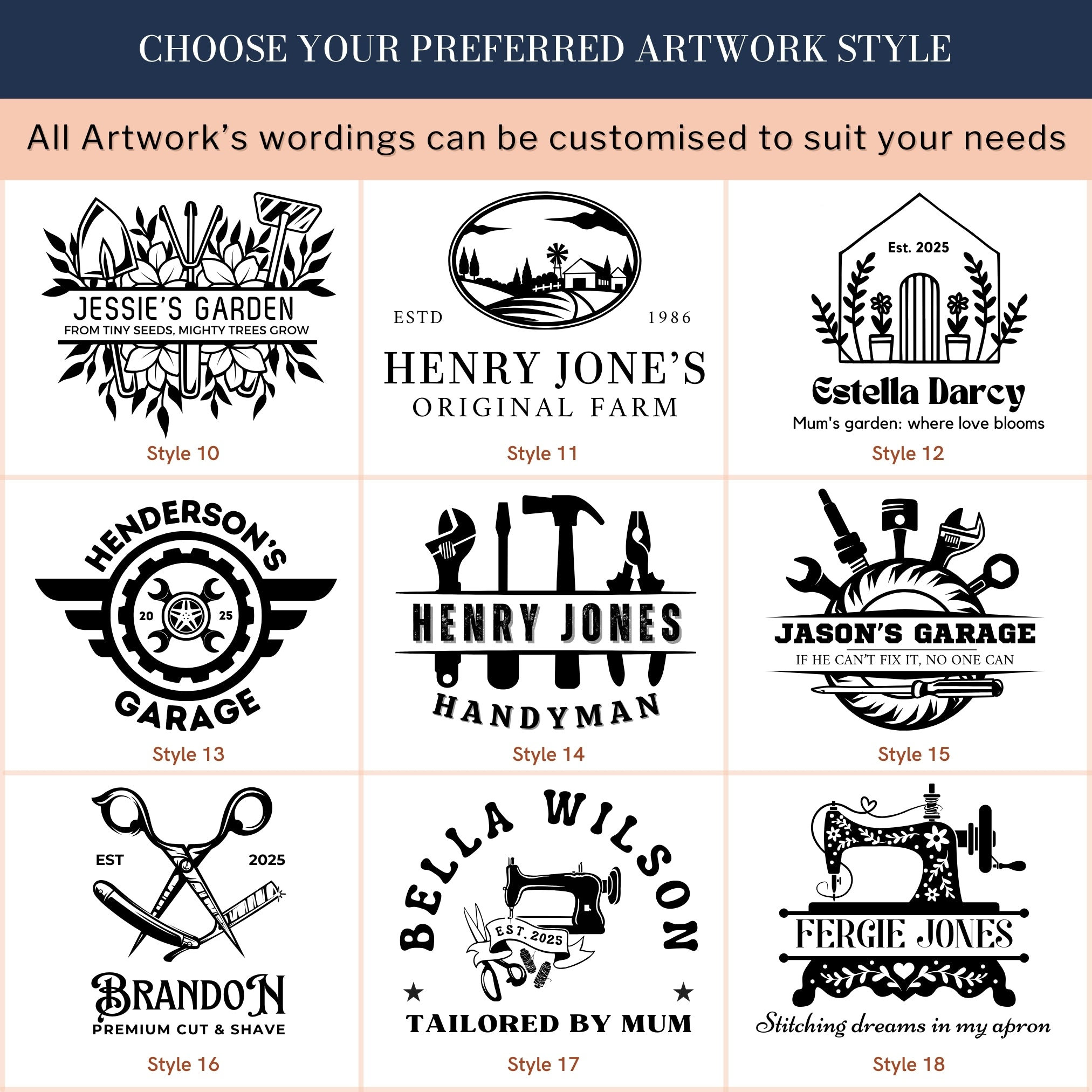 Personalised Crossover Canvas Workshop Pockets Apron, Customised Adjustable Straps Chef, BBQ, Handyman, Gardener, Farmer, Kitchen Waiter Bib
