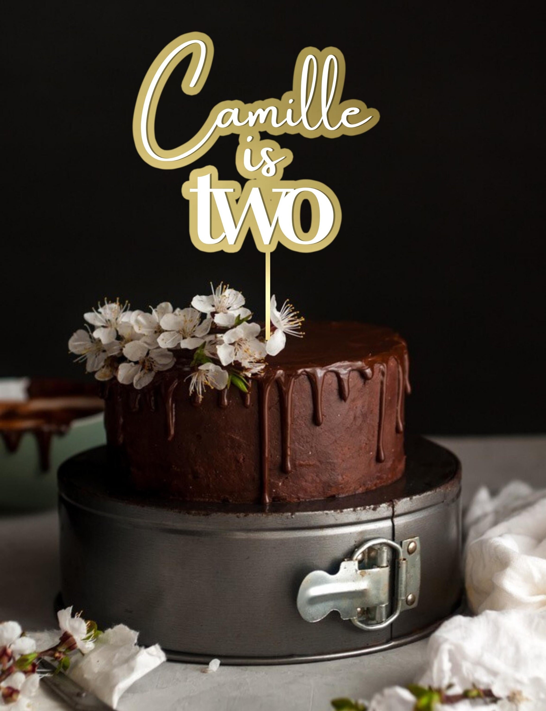 Topper per torta di compleanno in legno personalizzato, decorazione per torta di compleanno con nome ed età, topper per torta in legno personalizzabile - Design 2 - Italia