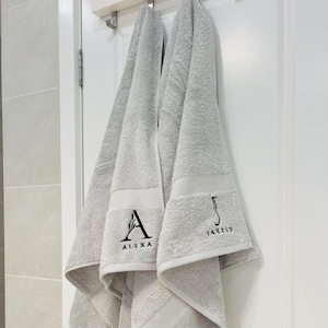 Personalised Embroidery Bath Towel, Custom Embroidered Name Logo Sport Club/ Hair Salon/ Spa Towels, Birthday, Housewarming, Corporate Gift