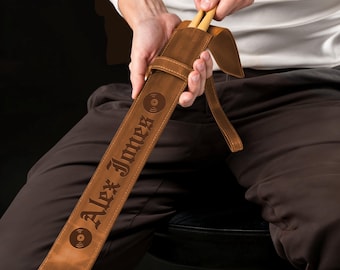 Personalised 5A Drumsticks Pair & Engraved Leatherette Pouch, Drum Sticks Holder Case, Jazz/ Rock Drummers, Musician, Dad, Couple Xmas Gift