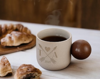 Personalised Ceramic Espresso Cup, Custom Engraved Macchiatos Mug, Tea, Coffee Tumbler, Wedding Favour Mum Dad Birthday, Xmas Corporate Gift