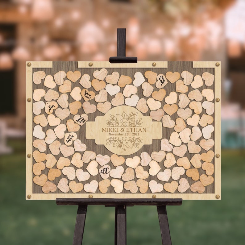Custom Made Laser Cut Plywood & Acrylic Rectangle Wedding Chips Drop ...