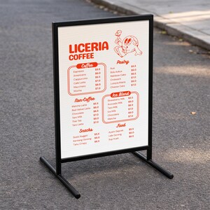 T-Frame Sign & Custom Print Corflute Insert, Poster Footpath Sign, Real Estate, Outdoor Sidewalk Advertising Board, Cafe, Business Signage
