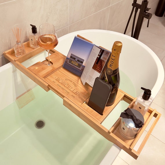 Bathtime Essentials Wine Holder, Spa Drink Caddy