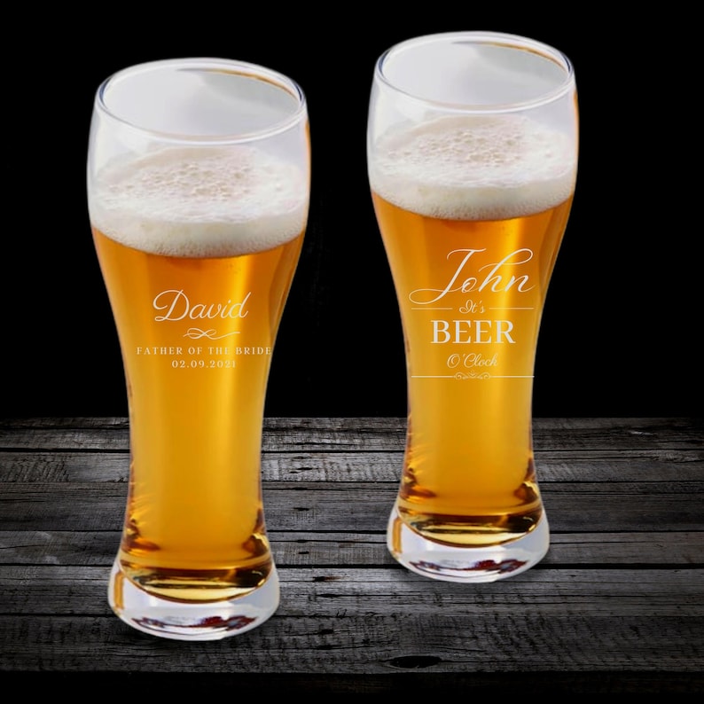 Personalisierter 630-ml-Bierkrug aus Glas mit individueller Gravur, Pilsner-Glas, Firmen/Vater/Einweihungsgeschenk, Hochzeit/Trauzeugen/Brautjungfern-Geschenk Bild 9