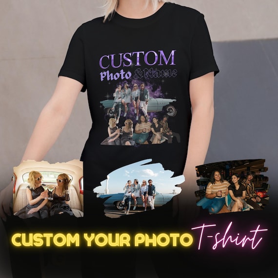 Customise Your Own Photo Unisex T-shirt, 90s Vintage Rapper