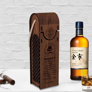 Custom Engraved Carry Decorative Rope Handle Wooden Wine Box, Personalised Ply Name Logo Wedding, Birthday, Corporate Wine Bottle Gift Boxes