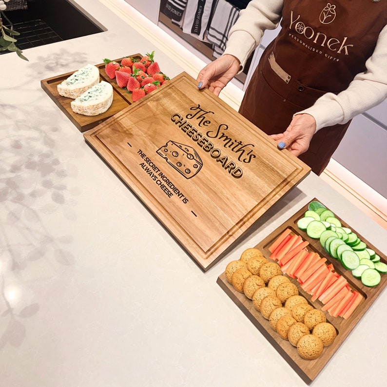 YoonekGifts Acacia Wooden Cutting Board & Trays - Thumbnail 5