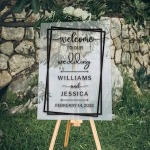 Acrylic 3D Welcome Wedding Vertical Signage - Style 4