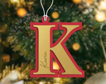 Personalised Initials & Name - Double Layer Acrylic Christmas Ornament