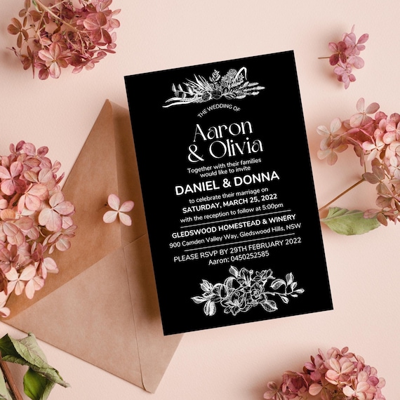custom-acrylic-11b-wedding-invitation-free-kraft-envelope-etsy