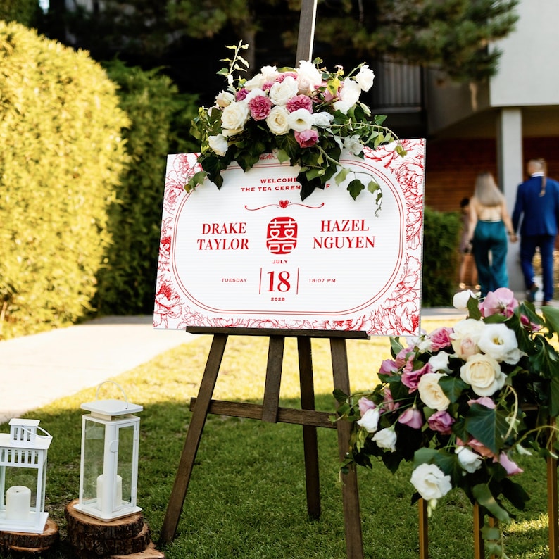Welcome Tea Ritual Personalised Oriental Chinese/ Vietnamese Wedding Tea Ceremony Welcome ...