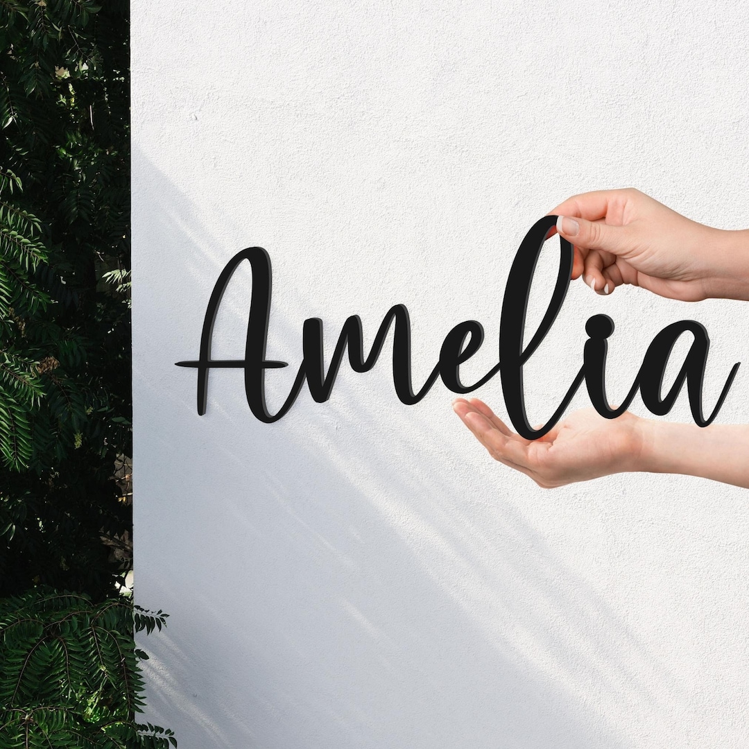 Custom Acrylic Mirror/ Plywood Script Name Sign, Personalised Wooden ...