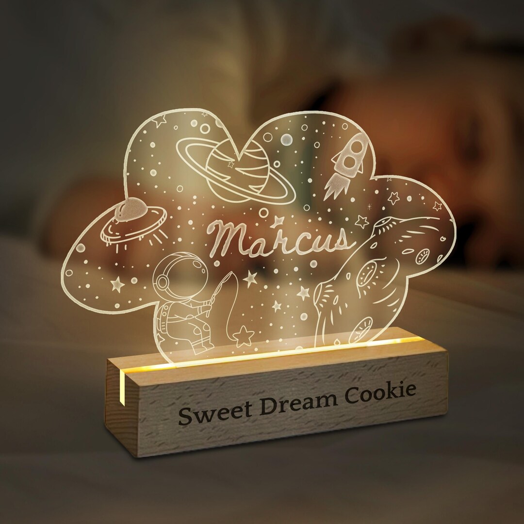 Personalised 3D Acrylic LED Kid Light, Custom Engraved Baby Night Lamp