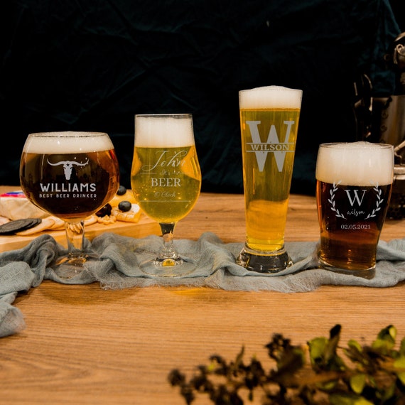 Bicchiere Da Birra Personalizzato Con Incisione Step-Dad - Shop4Ever, Capacità 453g, Regalo Perfetto