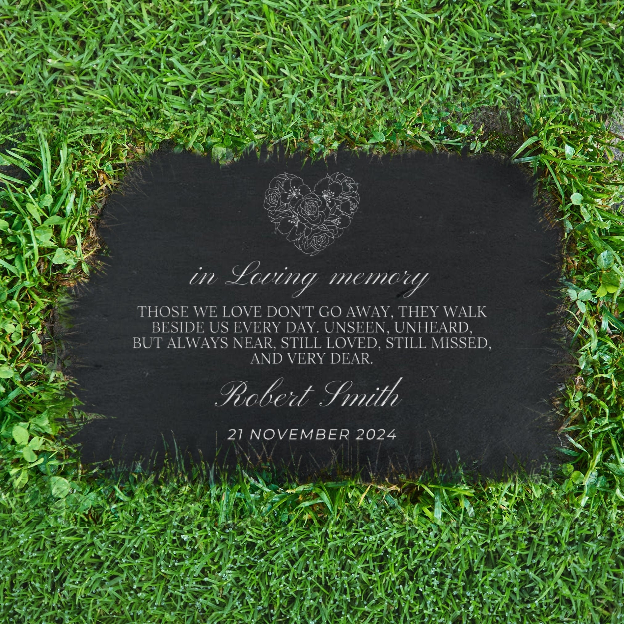 Personalised Memorial Rectangle Slate Sign, Custom Engraved in Loving ...