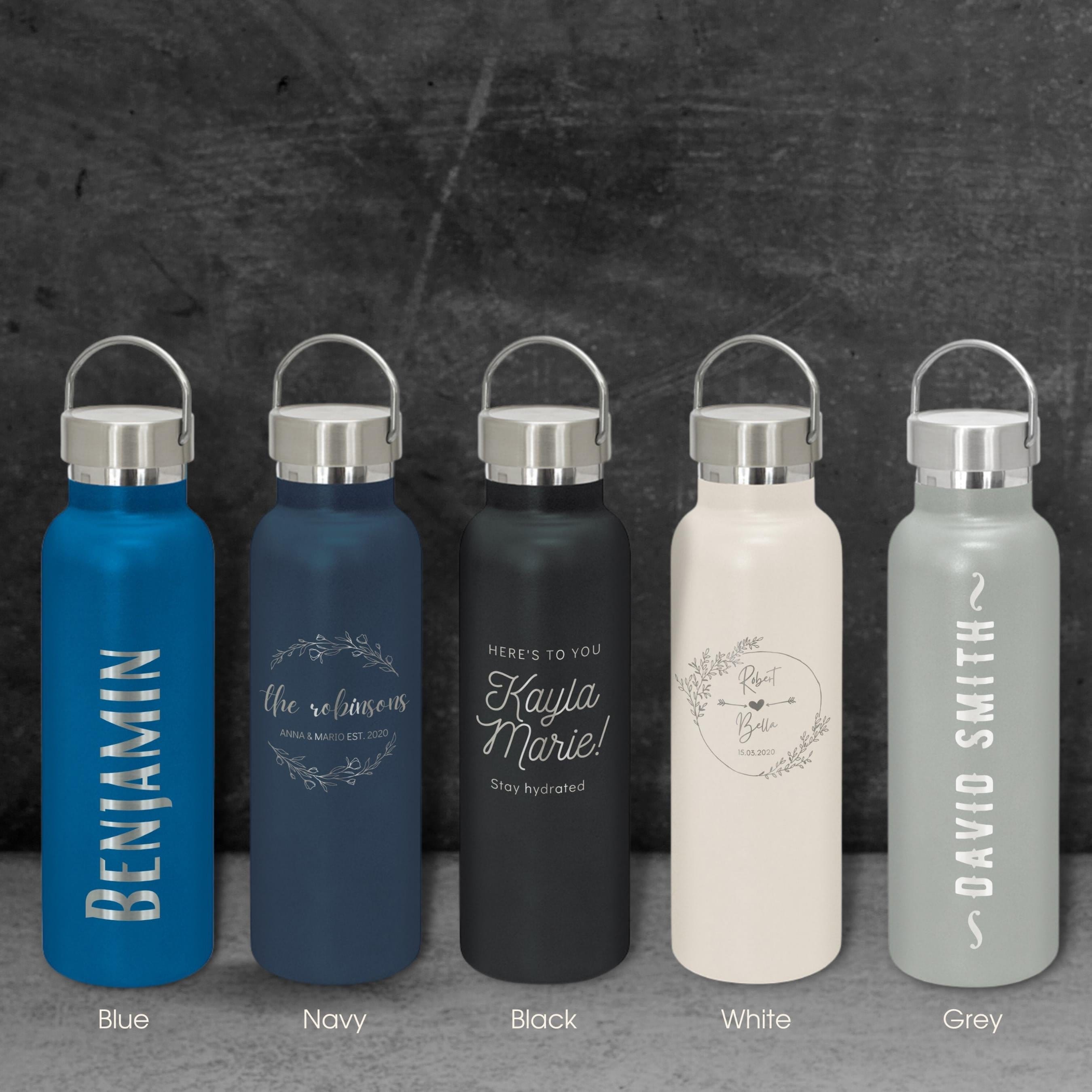 Personalised Engraved Stainless Steel Insulated Water Bottle Etsy Australia