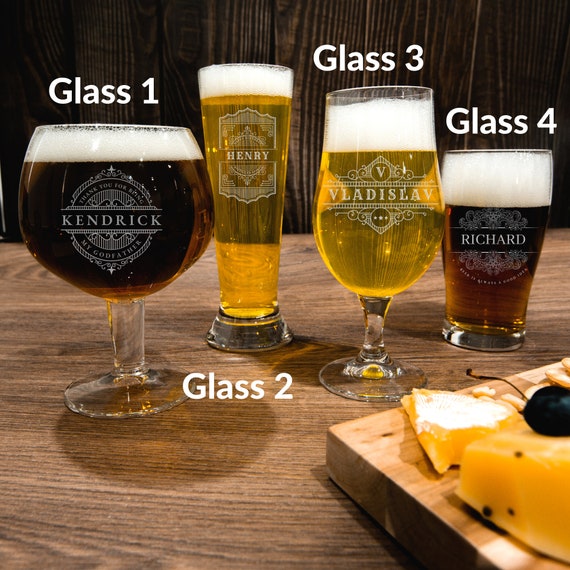 Leonardo – Bicchiere da birra con incisione – Tasto Great – Personalizzato con nome – Tulipano da birra come regalo – Idea regalo per uomini – Regali per papà – 280 ml