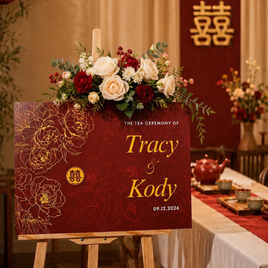 Welcome Tea Ritual Personalised Oriental Chinese/ Vietnamese Wedding Tea Ceremony Welcome ...