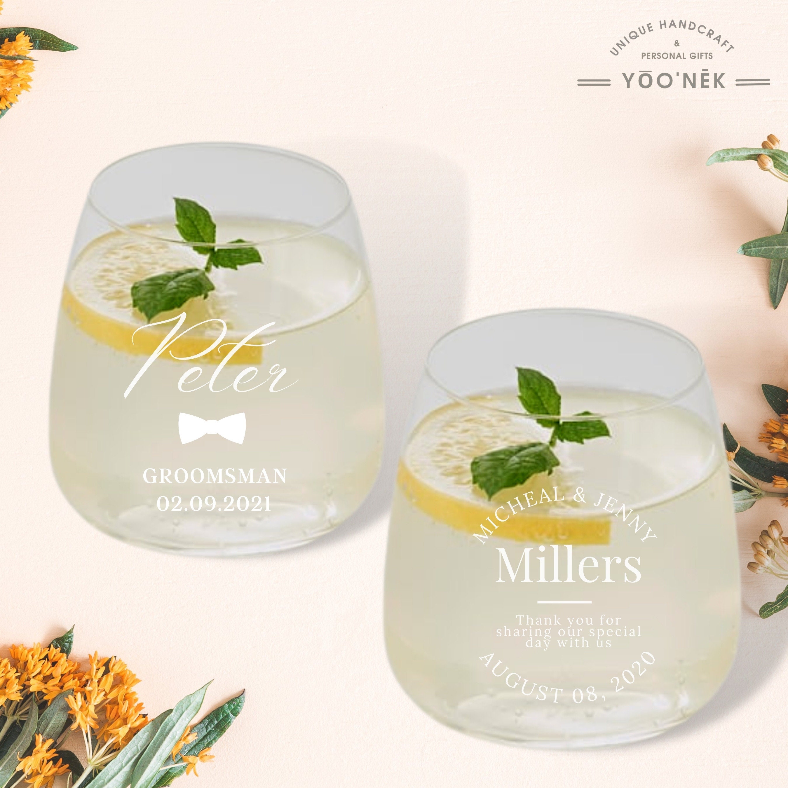 Personalised 360ml Glass, Laser Engraved Cocktail Soft Drink/ Wine Whiskey Glasses, Corporate Housewarming Wedding Bridesmaid Groomsmen Gift