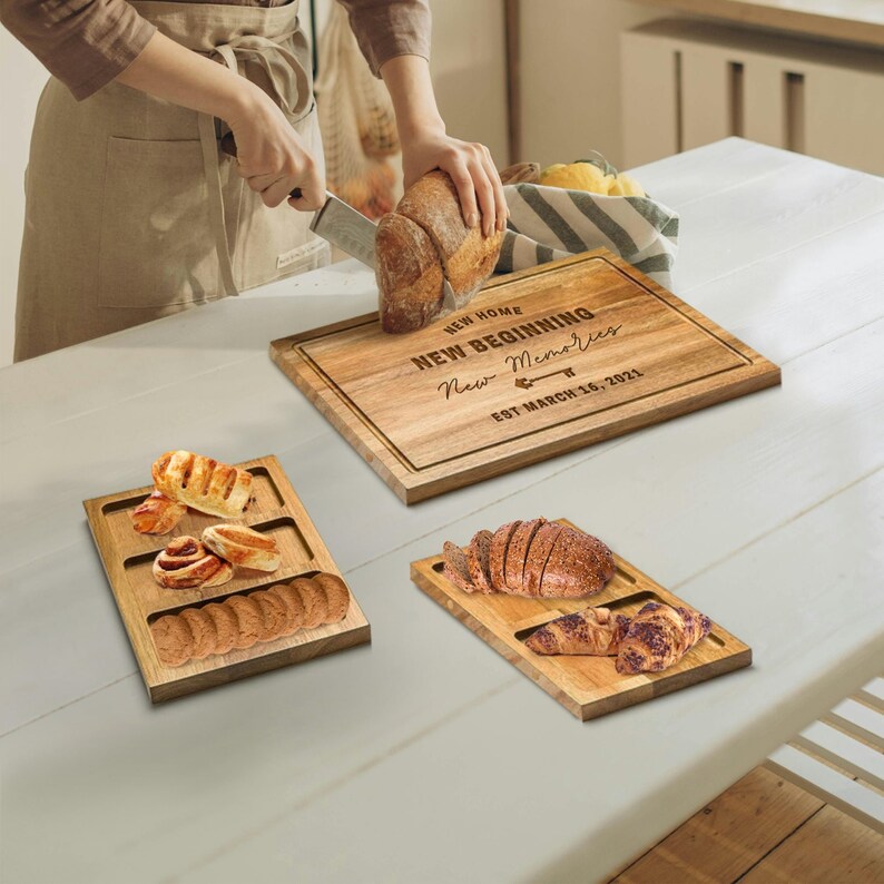 YoonekGifts Acacia Wooden Cutting Board & Trays - Thumbnail 2
