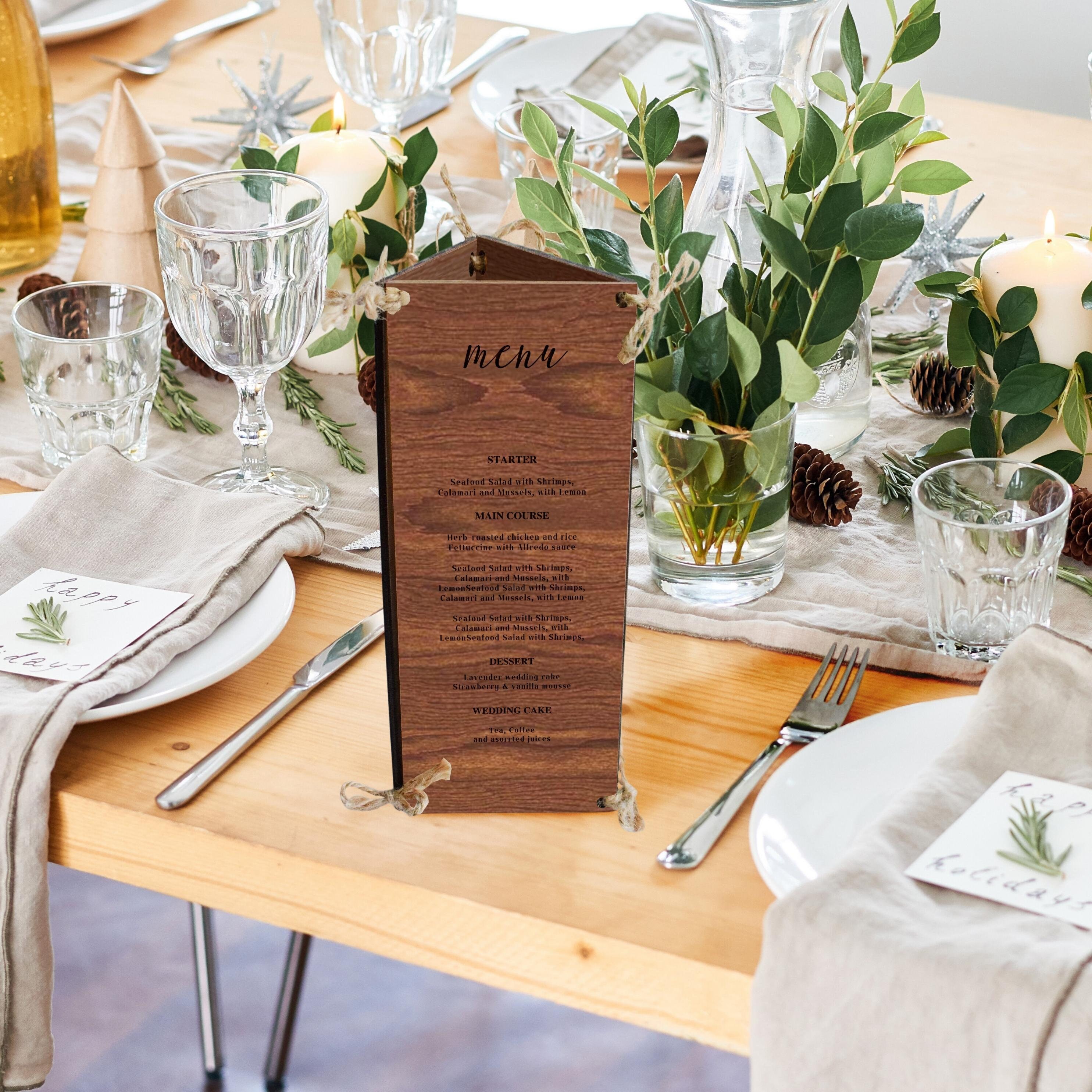 Personalised Trifold Plywood Wedding Number Program Table Sign ...