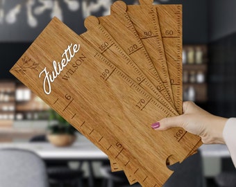 Custom Made 3D Raised Name Wooden Kid Height Chart, Personalised Laser Cut & Engraved Family Growth Ruler Record, Nursery Wall Decor Gift
