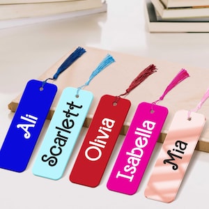 Personalisierte Spiegel Acryl Baby Lesezeichen & Quaste, benutzerdefinierte Druck Logo Buch Karte, Lese Liebhaber Namen Tag Event Firmengeschenk, Hochzeitsbevorzugung