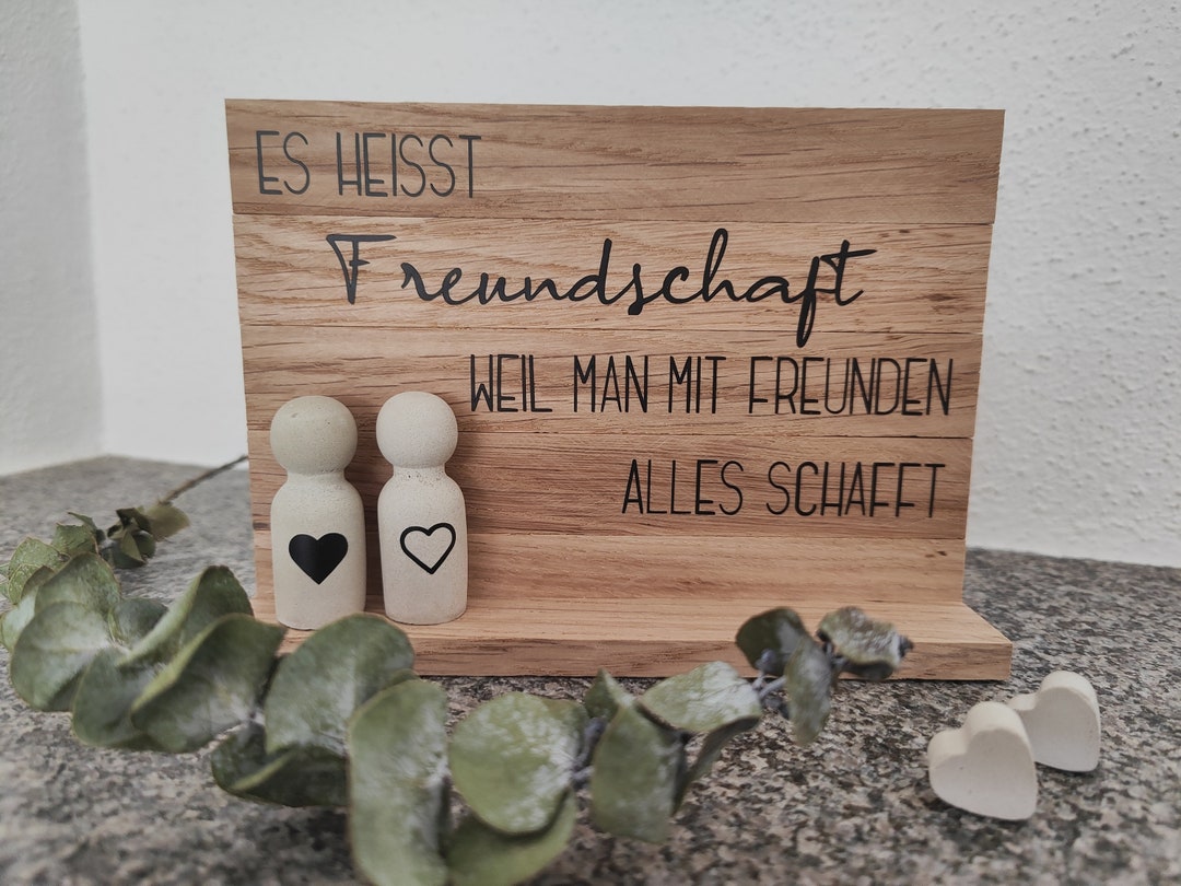 Holzschild Freundschaft Geschenk für Freunde Schild Etsy.de