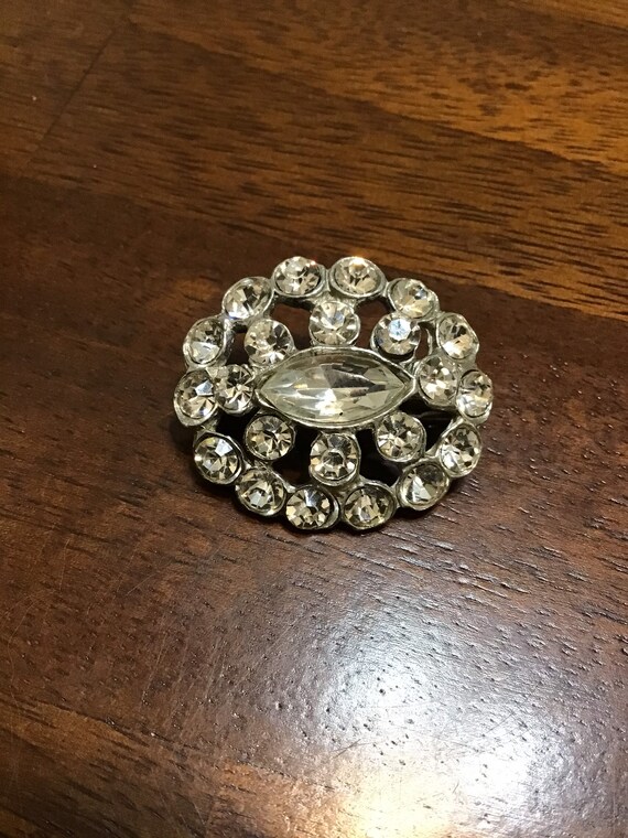 Vintage Signed AJC Rhinestone Brooch