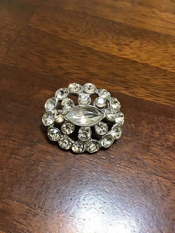 Vintage Signed AJC Rhinestone Brooch Etsy
