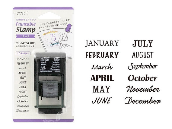 Midori Paintable Pre-Inked Stamp - Month