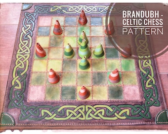 Brandubh, keltisches Schachspiel, Hnefatafl Leder PDF Schnittmuster