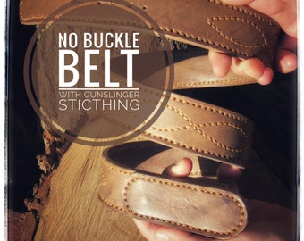 No Buckle Belt, Leather PDF Pattern - by Leathercraft Rebels