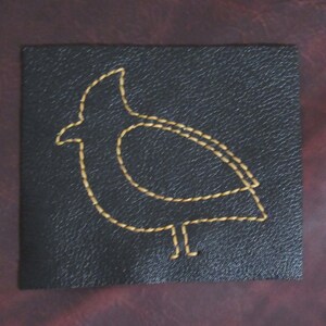 Padrão de costura de pássaro decorativo para personalizar suas bolsas de couro, carteiras...