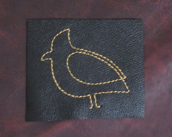 Dekoratives Vogel-Stichmuster zum Personalisieren Ihrer Ledertaschen, Geldbörsen ....