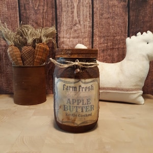 Primitive Grubby Farmhouse Pantry Kitchen Jar Country Kitchen Decor, Farmhouse Decor