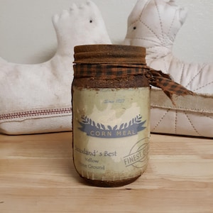 Primitive Grubby Farmhouse Pantry Kitchen Jar Country Kitchen Decor, Farmhouse Decor