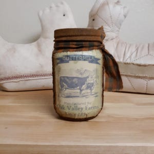 Primitive Grubby Farmhouse Pantry Kitchen Jar Country Kitchen Decor, Farmhouse Decor
