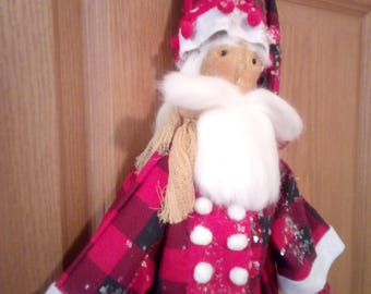 Primitive Handmade Santa Doll Christmas Farmhouse Holiday Decor