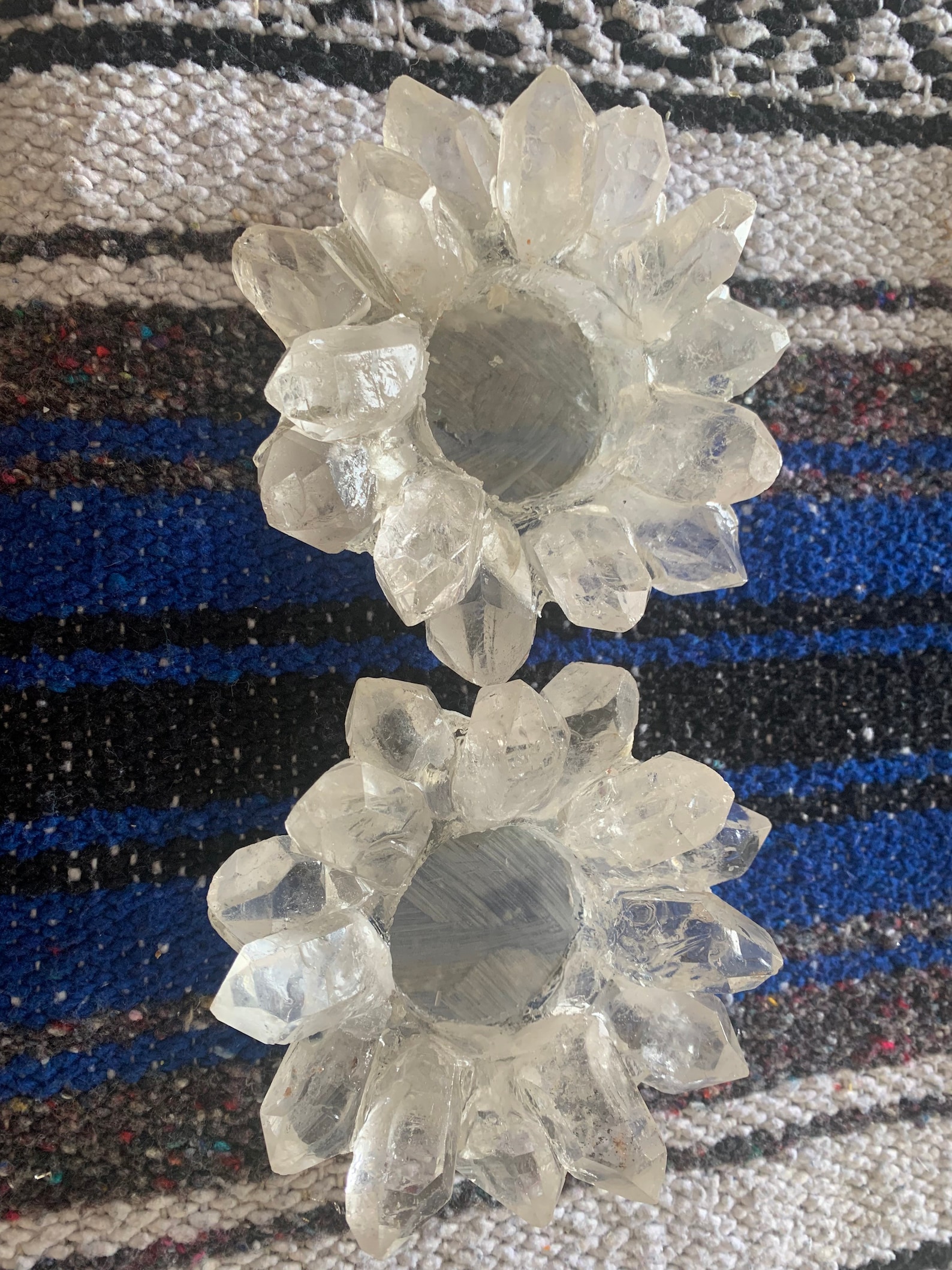Clear quartz crystal candle holders Etsy