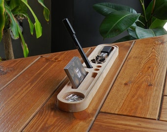 Modern Wooden Desk Organizer, Wood Docking Station, Home Office Accessory, Desk Accessories, New Job Gift