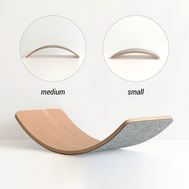 Curved Balance Board With Felt Waldorf Board for Kids Yoga Etsy