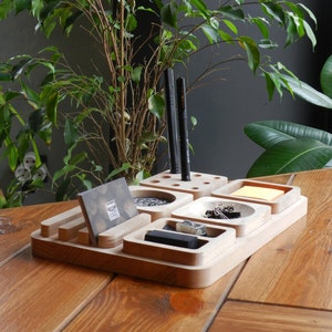 Personalized Wooden Modular Desk Organizer: Multi-Functional Desktop Accessory, Phone Holder, Home Office Storage, Pencil Holder image 7