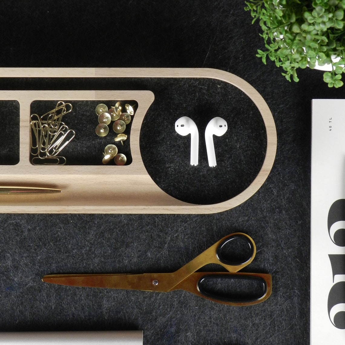 Organisateur En Bois Noir Pour Arkham Horror LCG - Porte-decks, Affichage Acte/agenda, Plateau Dés