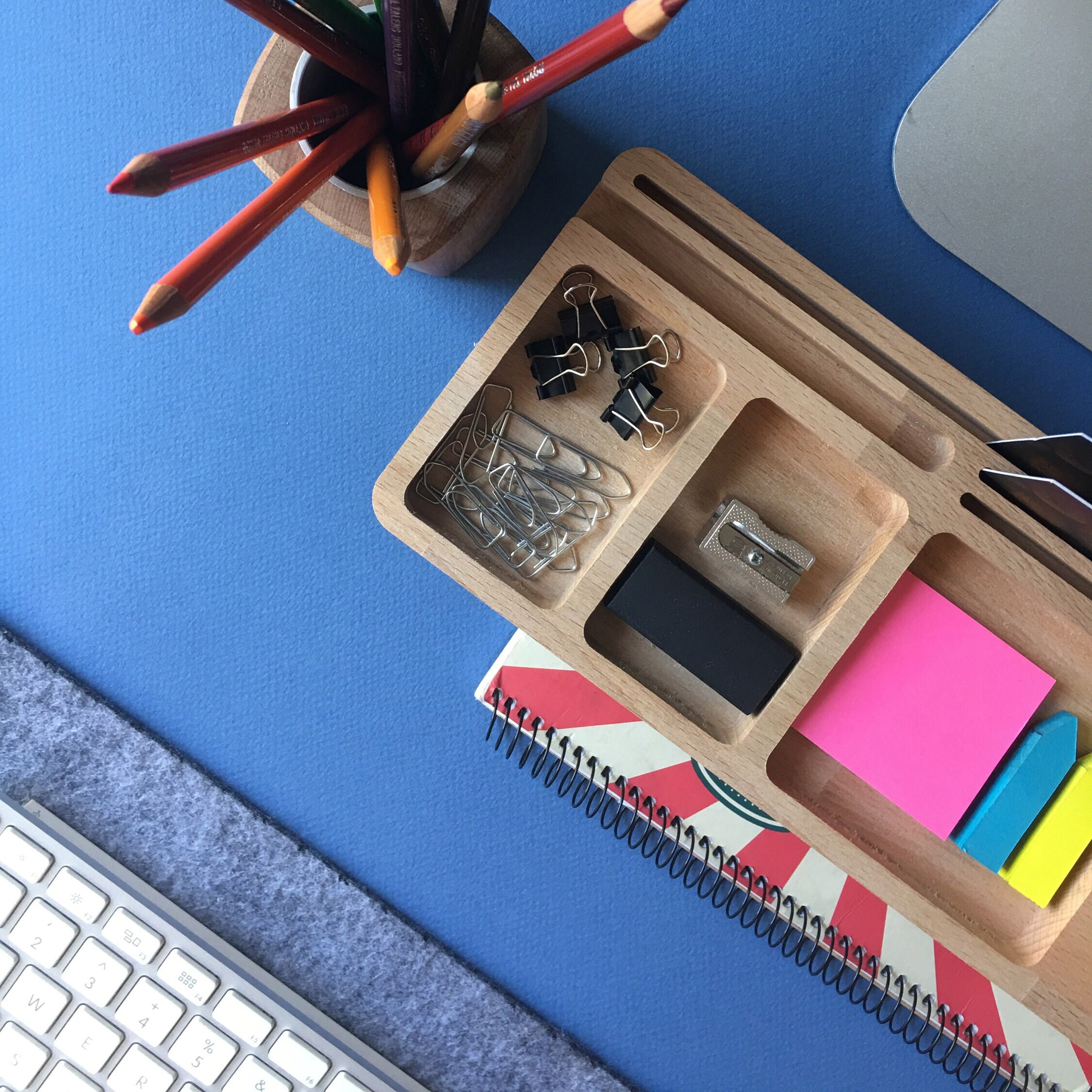 Home Office Furniture Desk Organizer Wooden Desk Storage Etsy