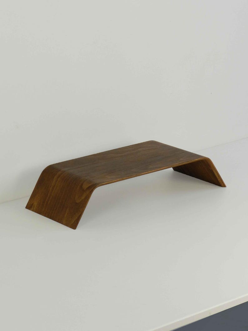 Solid Wood Monitor Stand: Beech or Walnut Computer Riser image 4