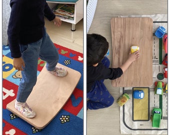 Enchanting Journey of Balance and Play: Curved Balance Board for Kids, Made from Natural Wood, Perfect Play Board for Children and Beginners